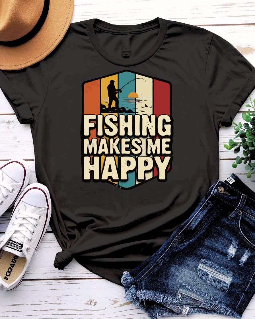 Fishing Makes Me Happy Tee