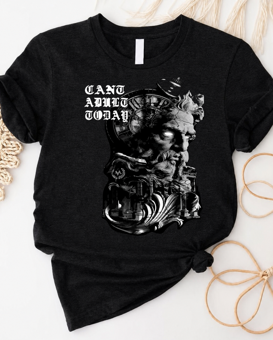Can't Adult Today Vintage Gothic Graphic T-Shirt