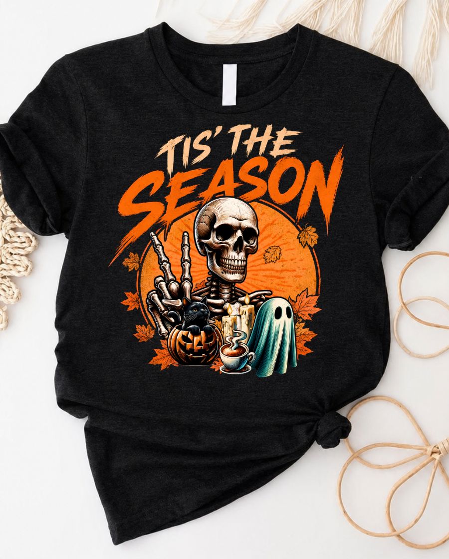 T-Shirt — 'Tis The Season' Halloween Skeleton Graphic Tee
