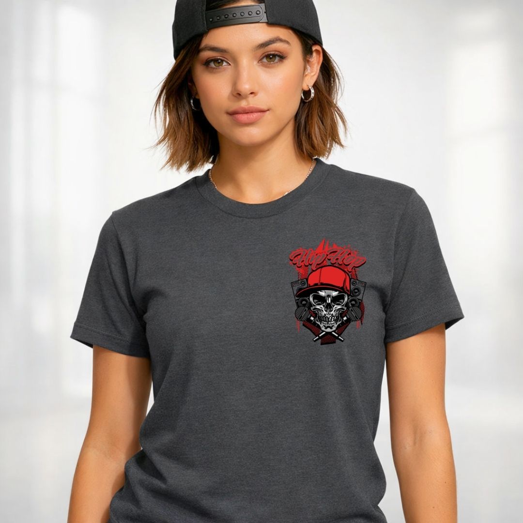 Hip Hop Skull Graphic T-Shirt Urban Streetwear