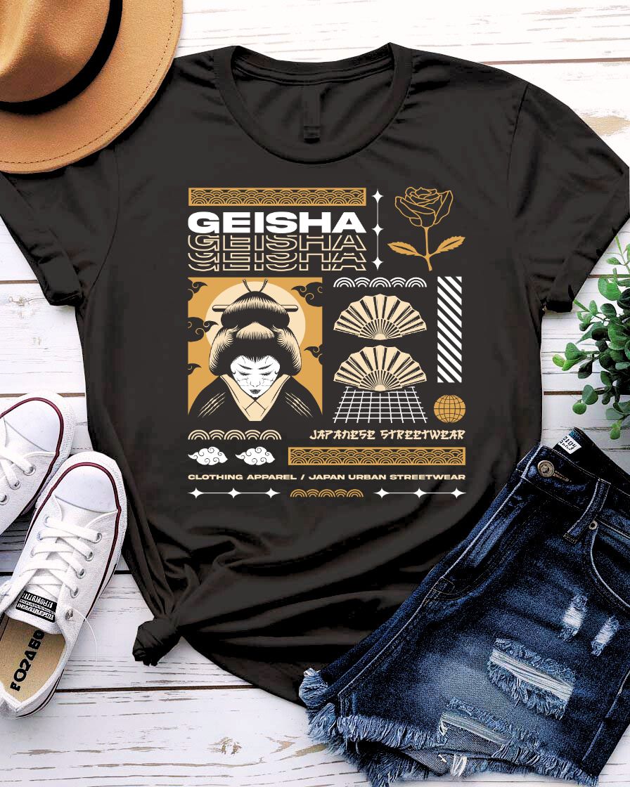 Geisha Japanese Streetwear Tee — Geisha Graphic T-Shirt