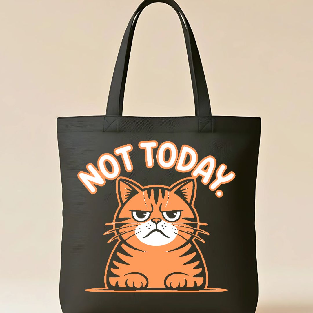 Not Today Cat Lover Graphic Tote Bag