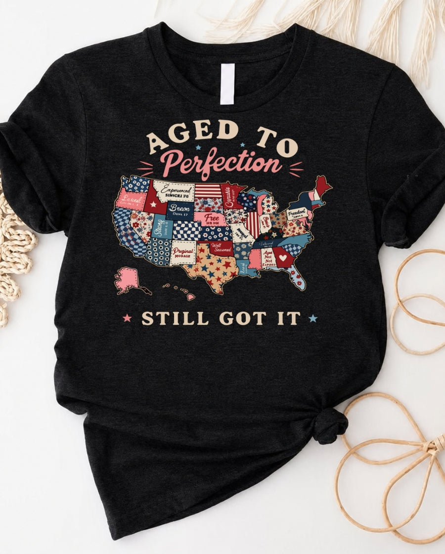 Aged to Be Perfect American Map Tee