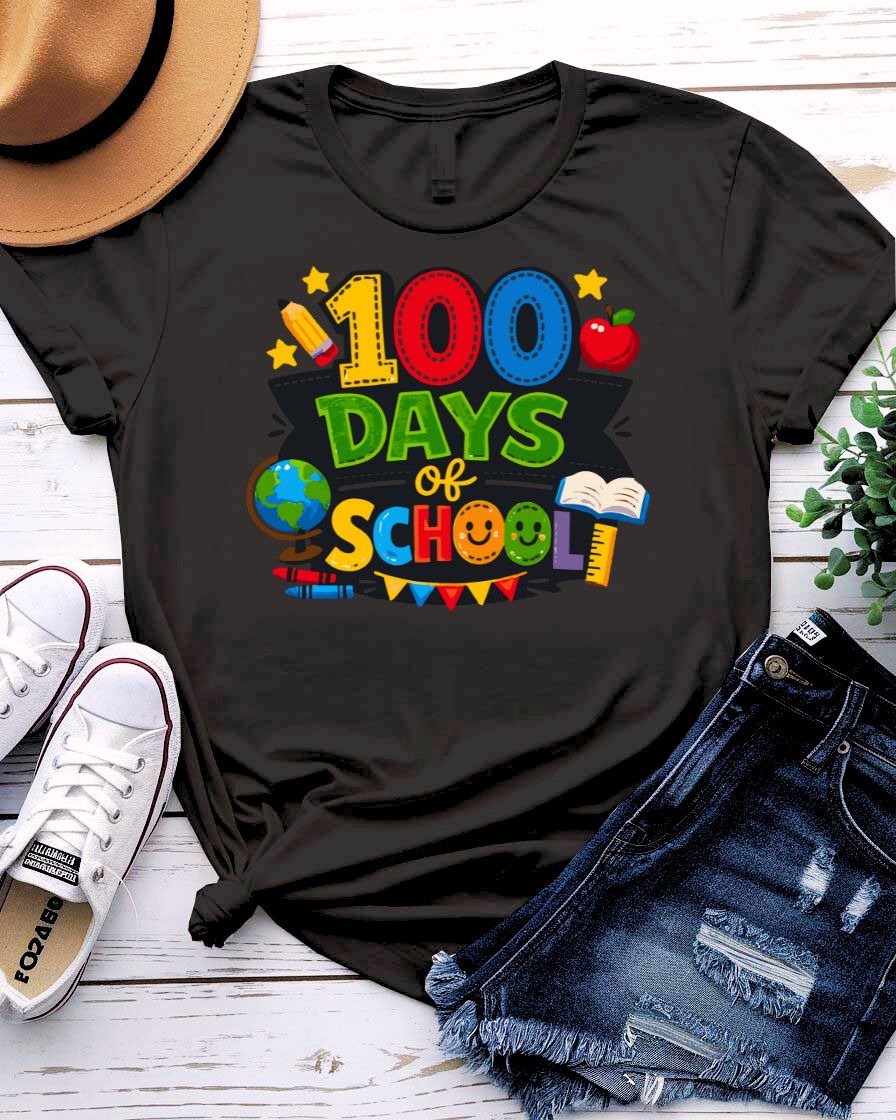 100 Days of School Celebration T-Shirt for Kids