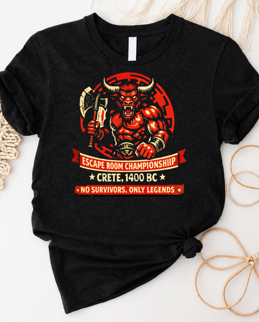Labyrinth Minotaur Tee – "Ultimate Maze Challenge: Crete 1400 BC" Graphic T-Shirt