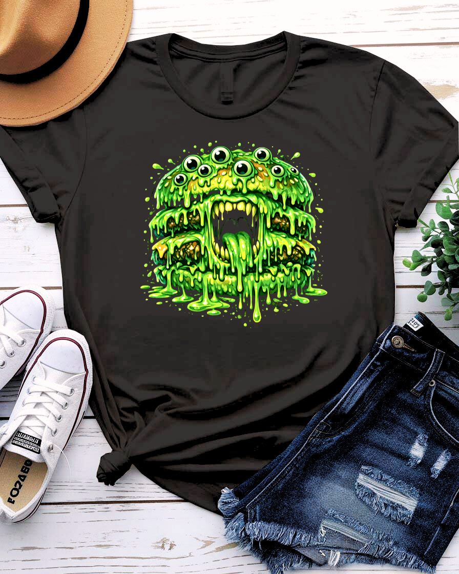 Alien Burger Graphic Streetwear T-Shirt