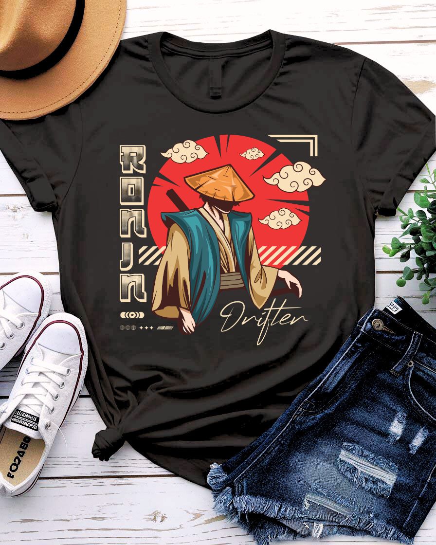 Ronin Drifter Streetwear Tee — Samurai-Inspired Urban Graphic T-Shirt