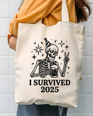 I Survived 2025 Funny Milestone Celebration Tote Bag