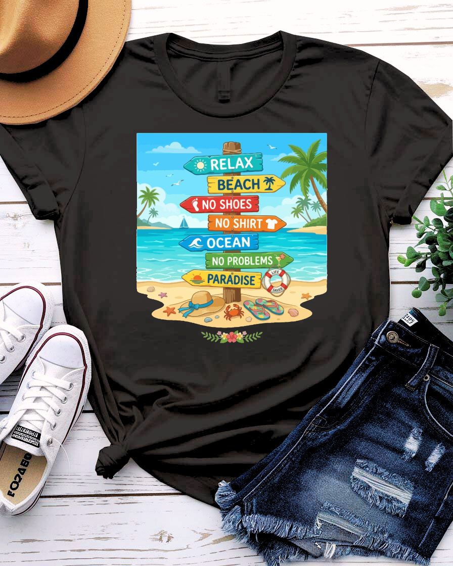 Beach Paradise Signpost Graphic Tee