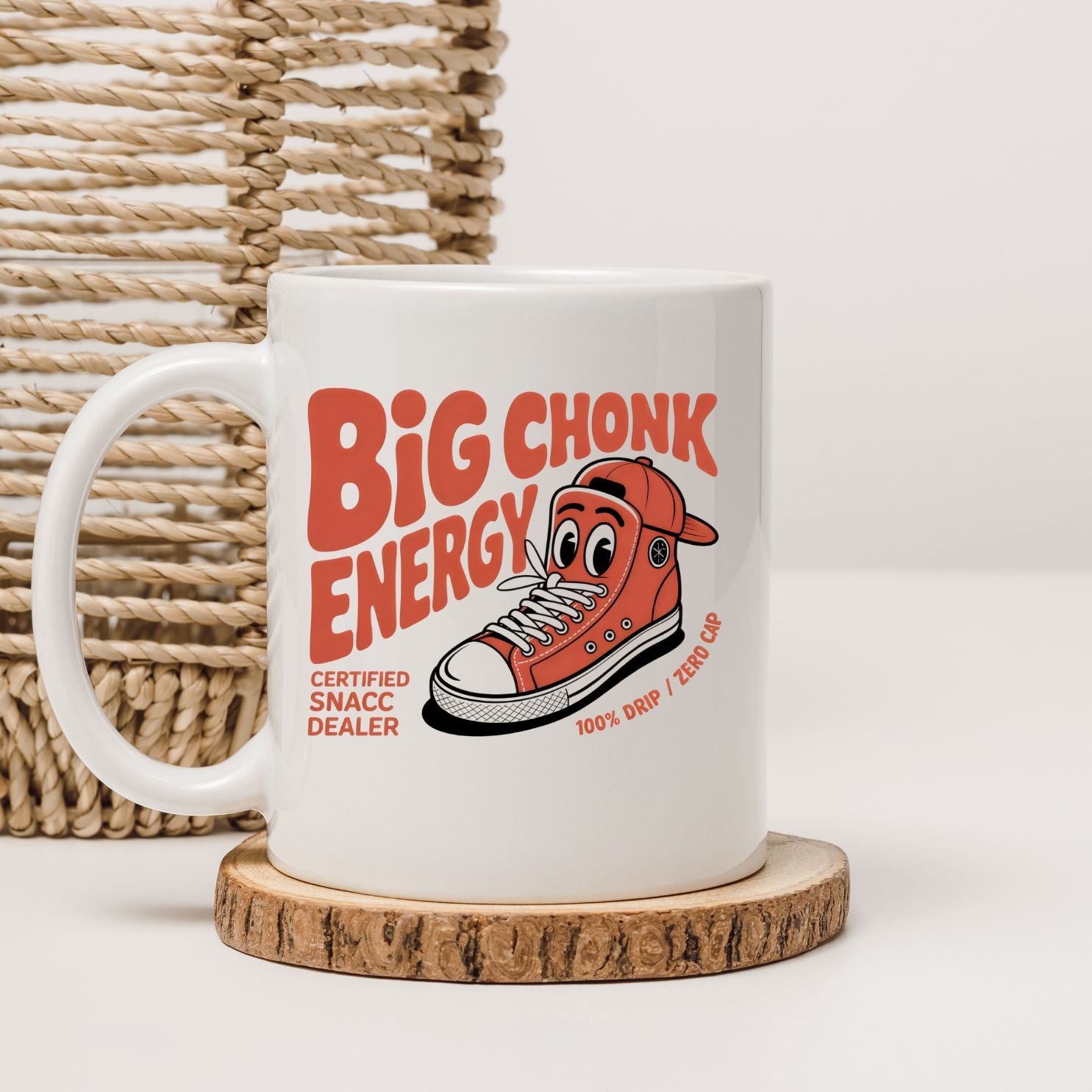 Ceramic cat lover mug with Big Chonk Energy text