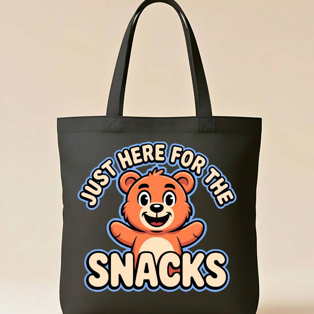 Just Here for Snacks Graphic Tote Bag