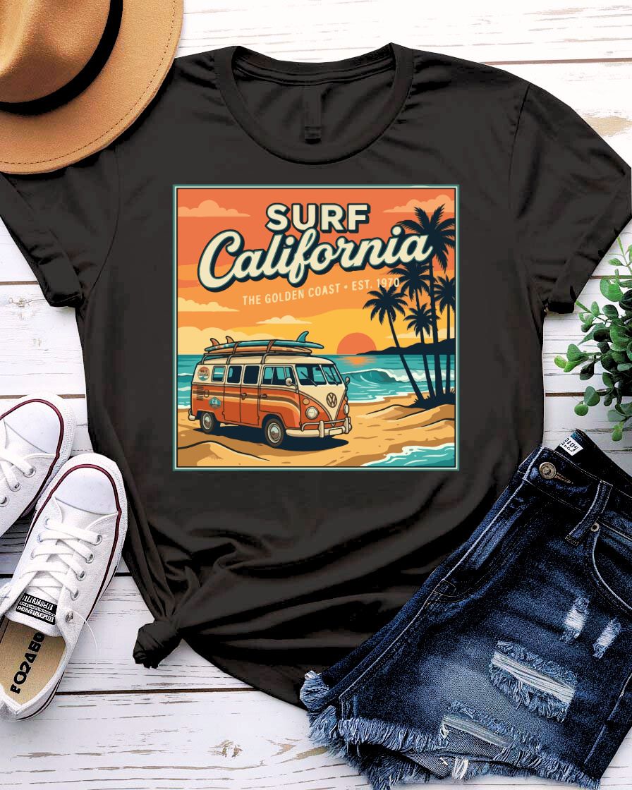 Surf California Design Tee