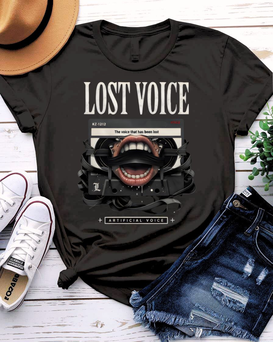Lost Voice Artificial Voice Streetwear Tee — Voice Tech Graphic T-Shirt