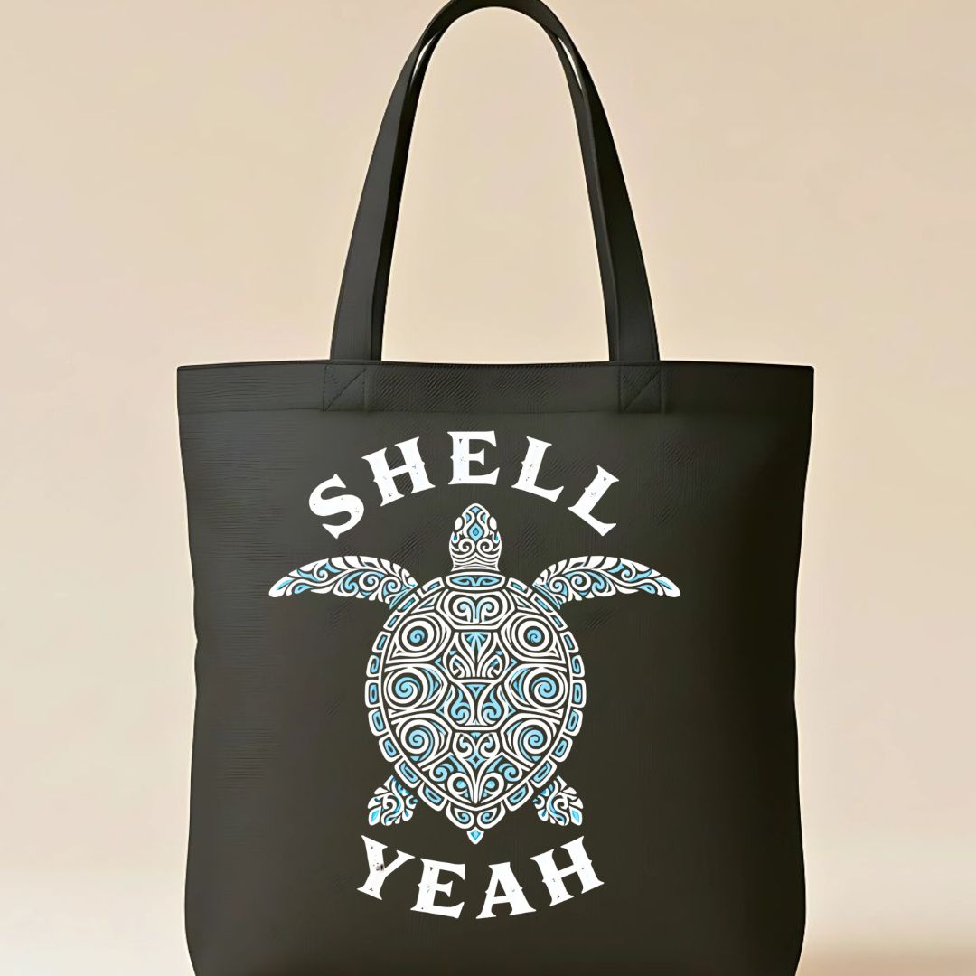"Shell Yeah!" Cute Turtle Pun Tote Bag