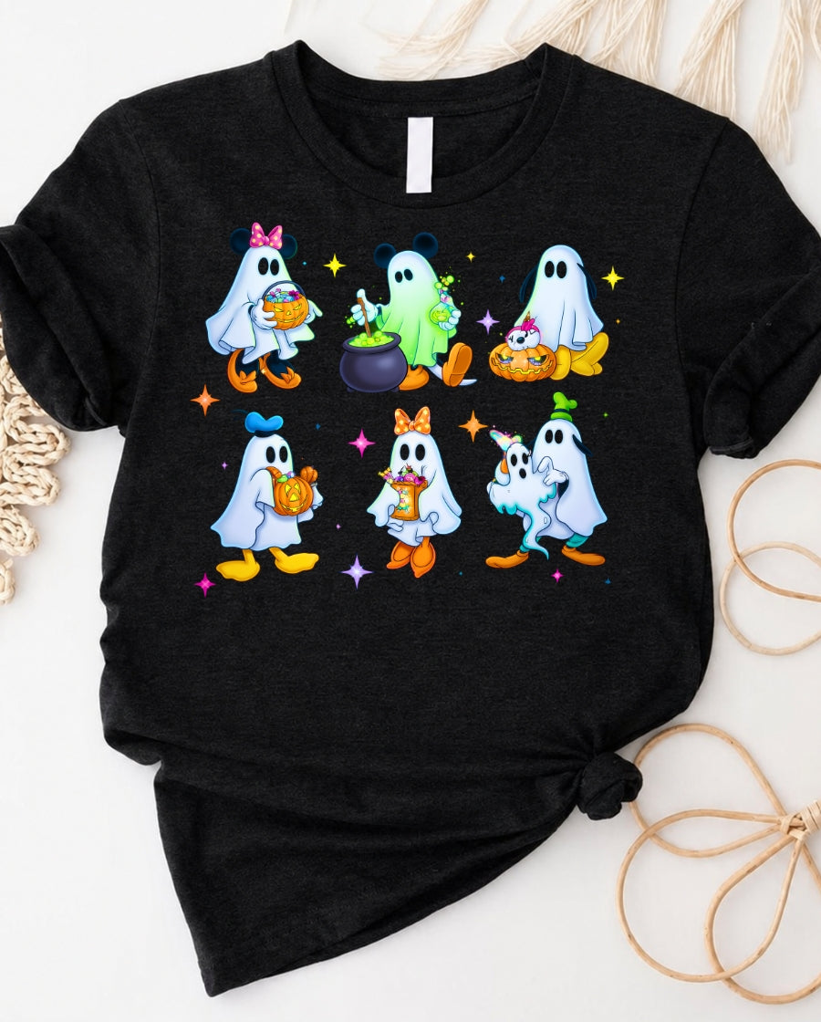 Halloween Ghost Characters Tee — Cute Trick-or-Treat Cartoon Ghosts
