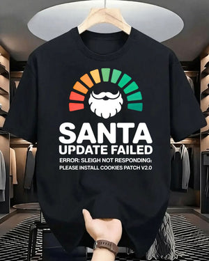 "Santa Updates Failed" Software Error Parody Christmas T-Shirt