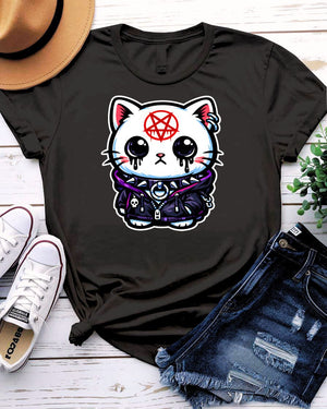 Sad Kitten Graphic Streetwear T-Shirt
