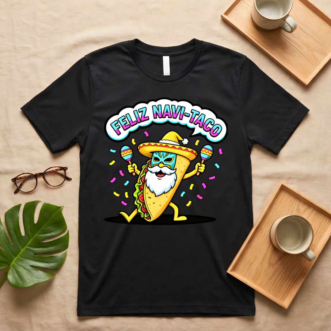 Feliz Navi-Taco Christmas Taco Pun T-Shirt