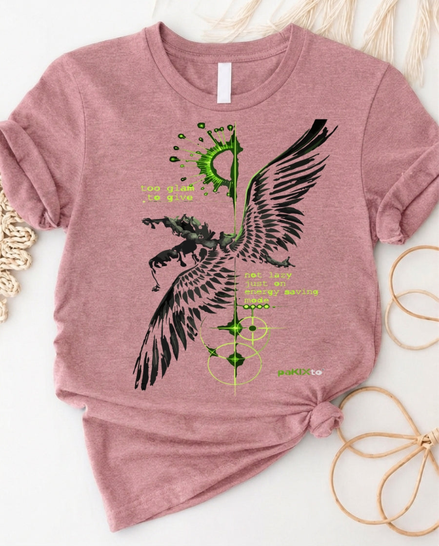 Too Glam to Give a Damn Funny Angel Graphic T-Shirt