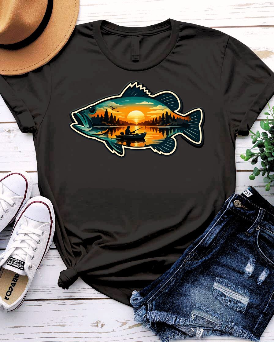 Fishing sunset designTee