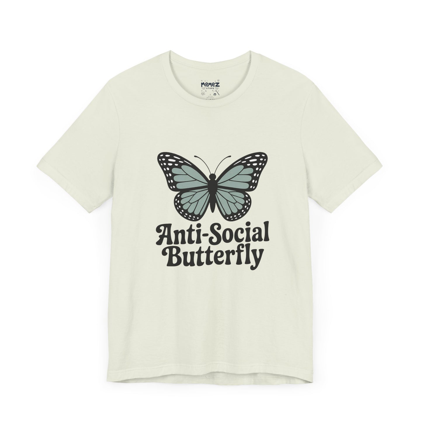Unisex Jersey Short Sleeve Tee - Anti-Social Butterfly Tee By memez store
