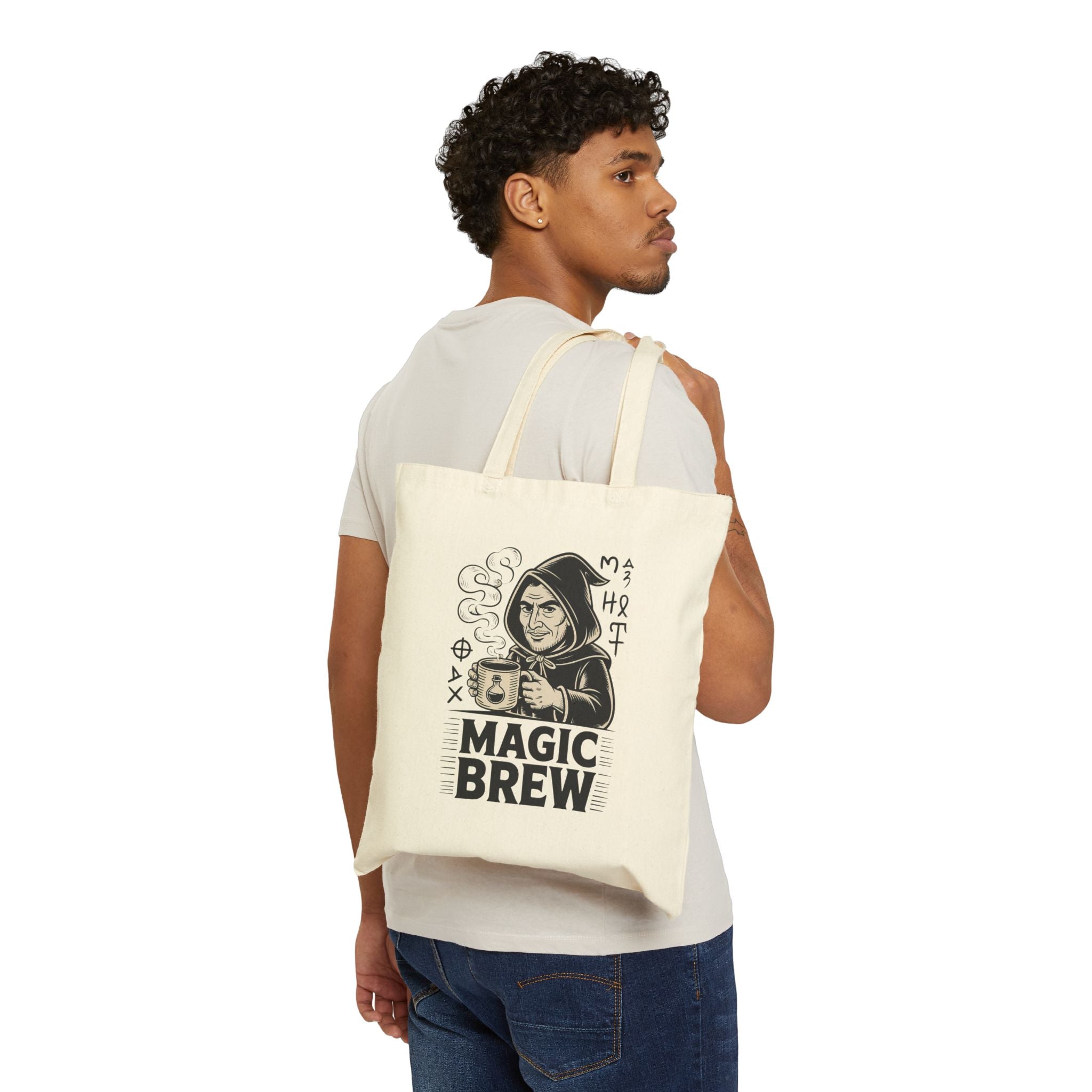 Cotton Canvas Tote Bag - Magic Brew a Magic Lovers' Tote Bag By Memez Store