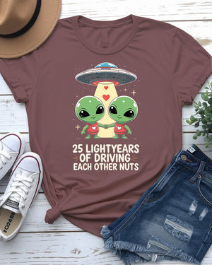 25 Lightyears Driving Each Other Funny Meme Tee by Memez Store – Sci-Fi Love Quote Shirt