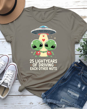 25 Lightyears Driving Each Other Funny Meme Tee by Memez Store – Sci-Fi Love Quote Shirt