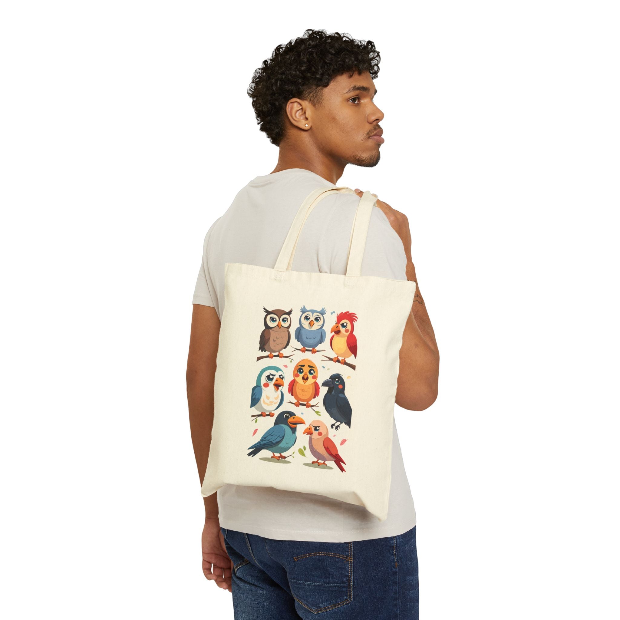 Canvas Tote Bag - Beautiful Birds Collage By Memez Store
