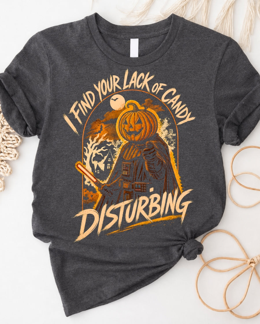 Halloween Pumpkin Head Tee — "I Find Your Lack of Candy Disturbing"