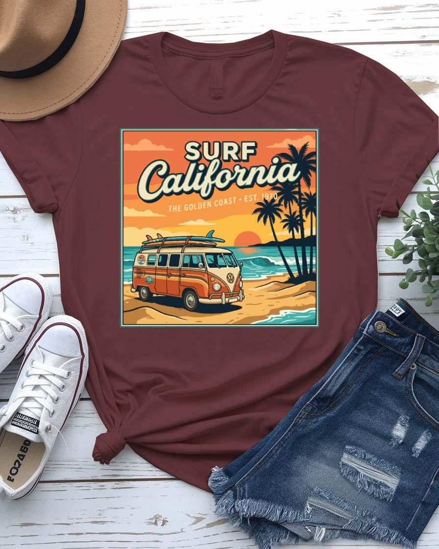 Surf California Design Tee