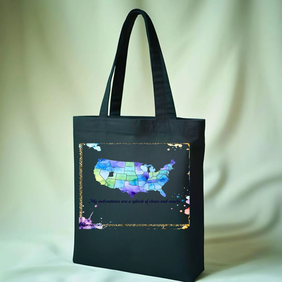 Classic United States Map Tote Bag - Natural Canvas