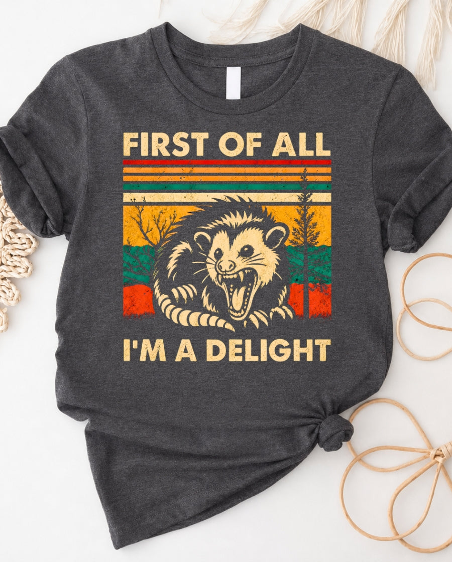 I'm a Delight Possum Tee â Retro Funny Possum T-Shirt