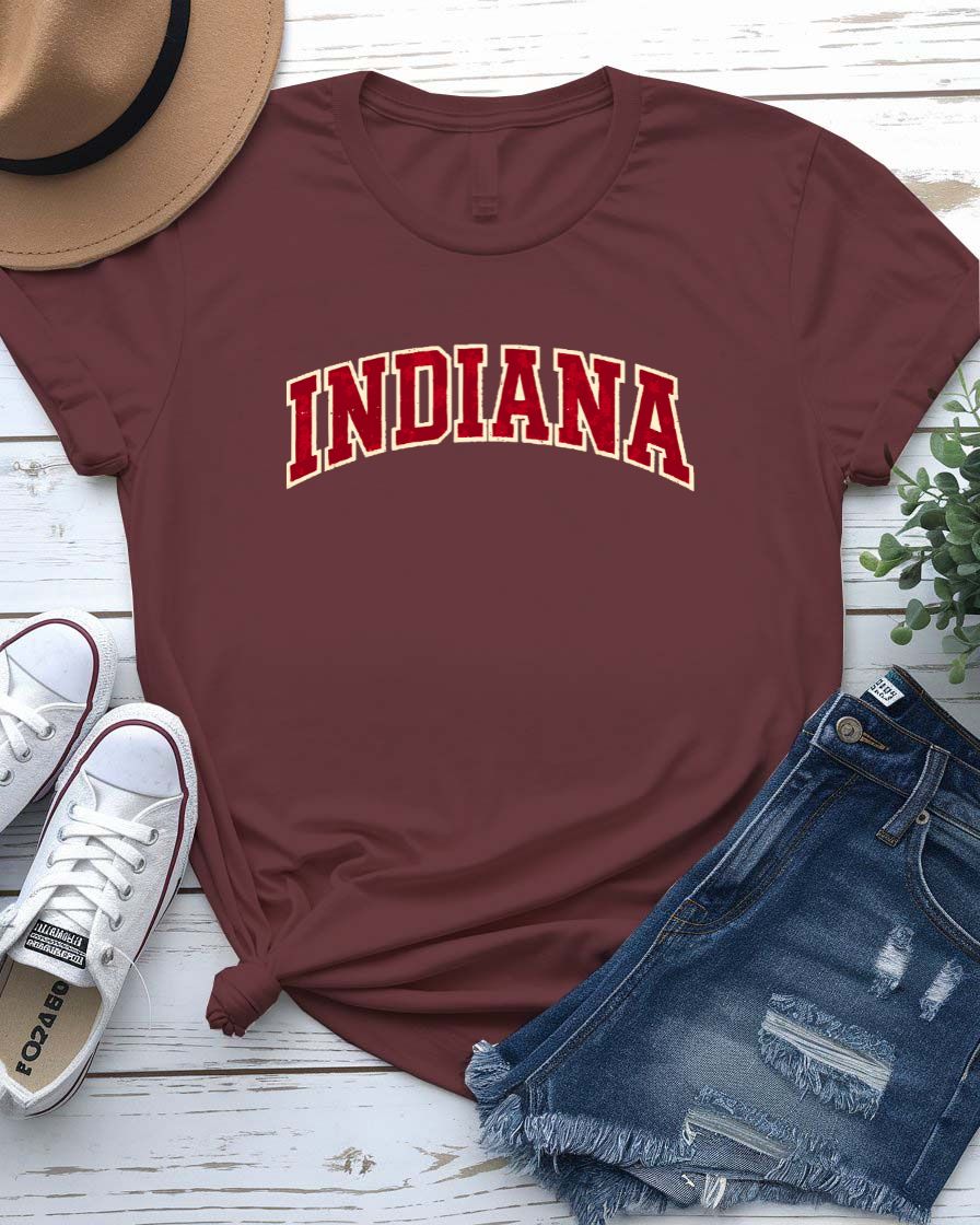 Minimalist Indiana State Outline T-Shirt