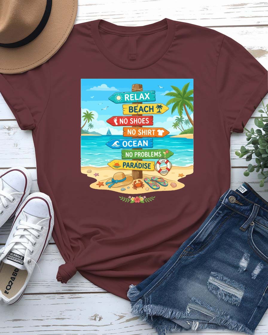 Beach Paradise Signpost Graphic Tee