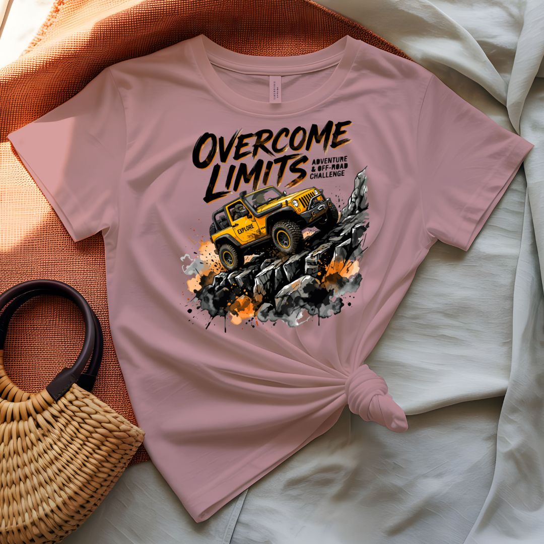 Over come limits tee upward arrow motivational graphic