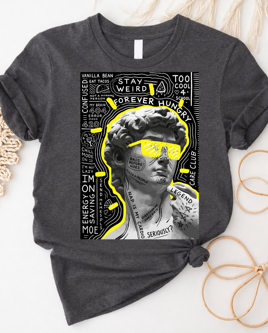 Retro Graffiti David Statue T-Shirt