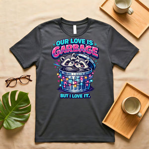 Our Love is Garage Raccoon Quirky Couple T-Shirt