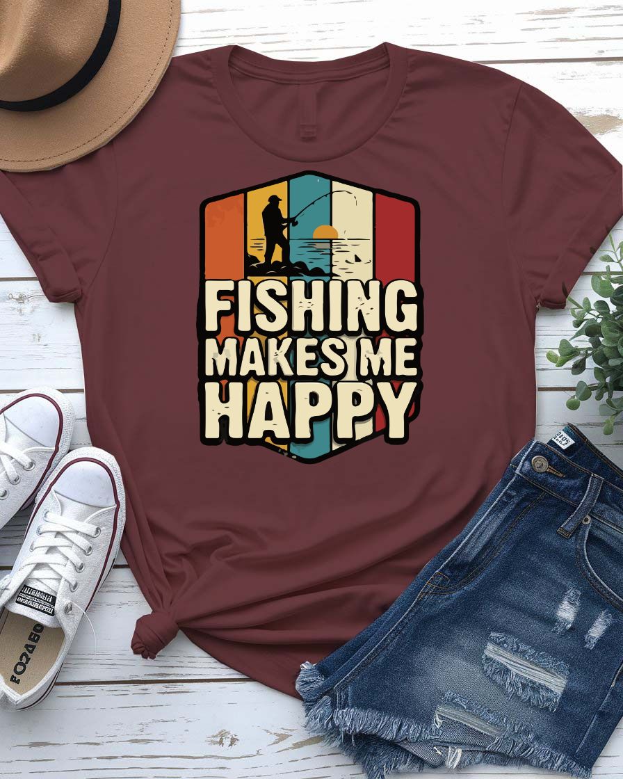 Fishing Makes Me Happy Tee
