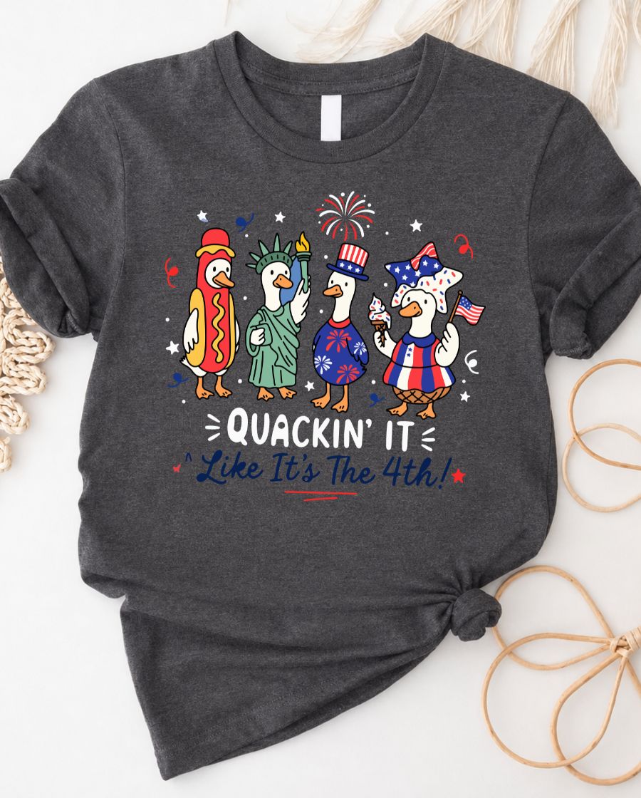 'Quaking It' graphic tee bold playful design