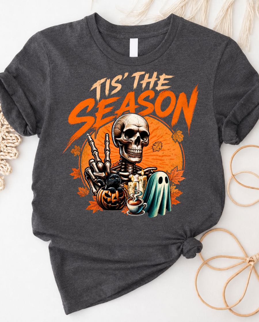 T-Shirt — 'Tis The Season' Halloween Skeleton Graphic Tee