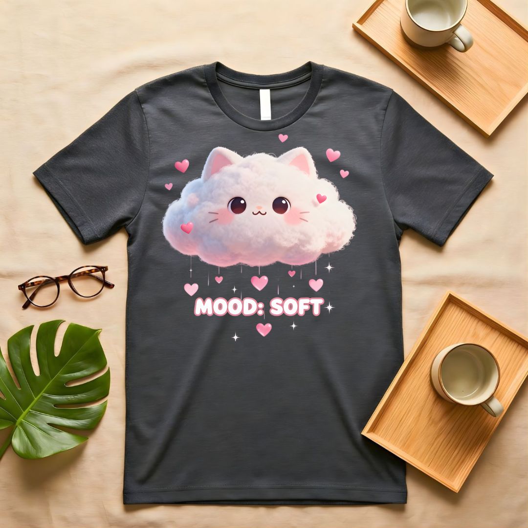 Mood Soft Love Minimalist Comfort T-Shirt on Model
