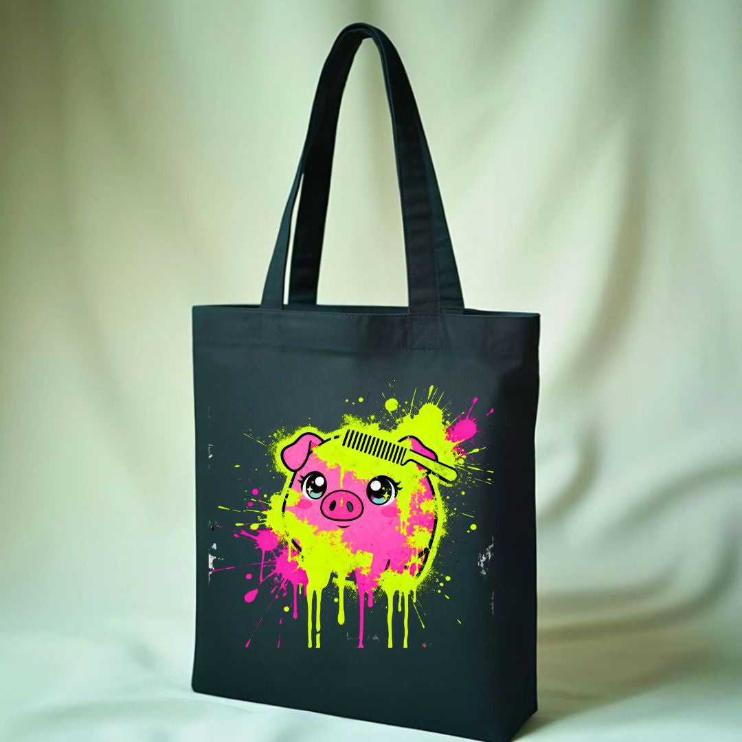 Cute Pig Lover's Tote Bag with "Oink-credible" Pun