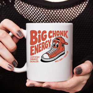 Ceramic cat lover mug with Big Chonk Energy text