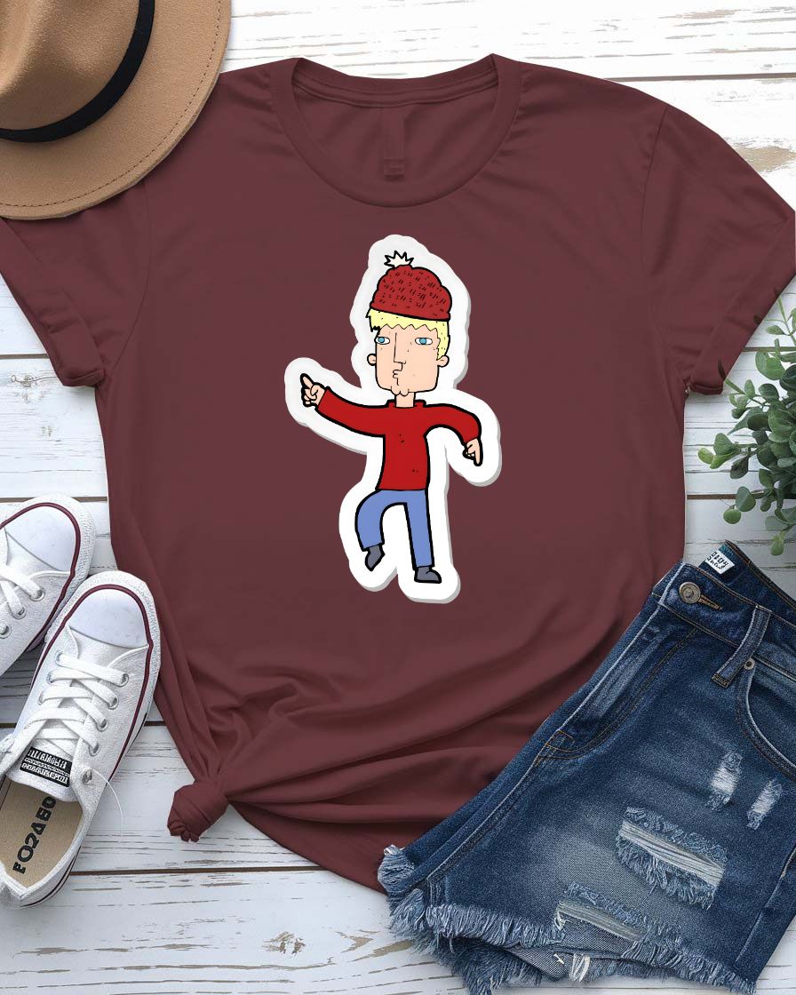 Single Man Streetwear Tee with lone grounded figure on model