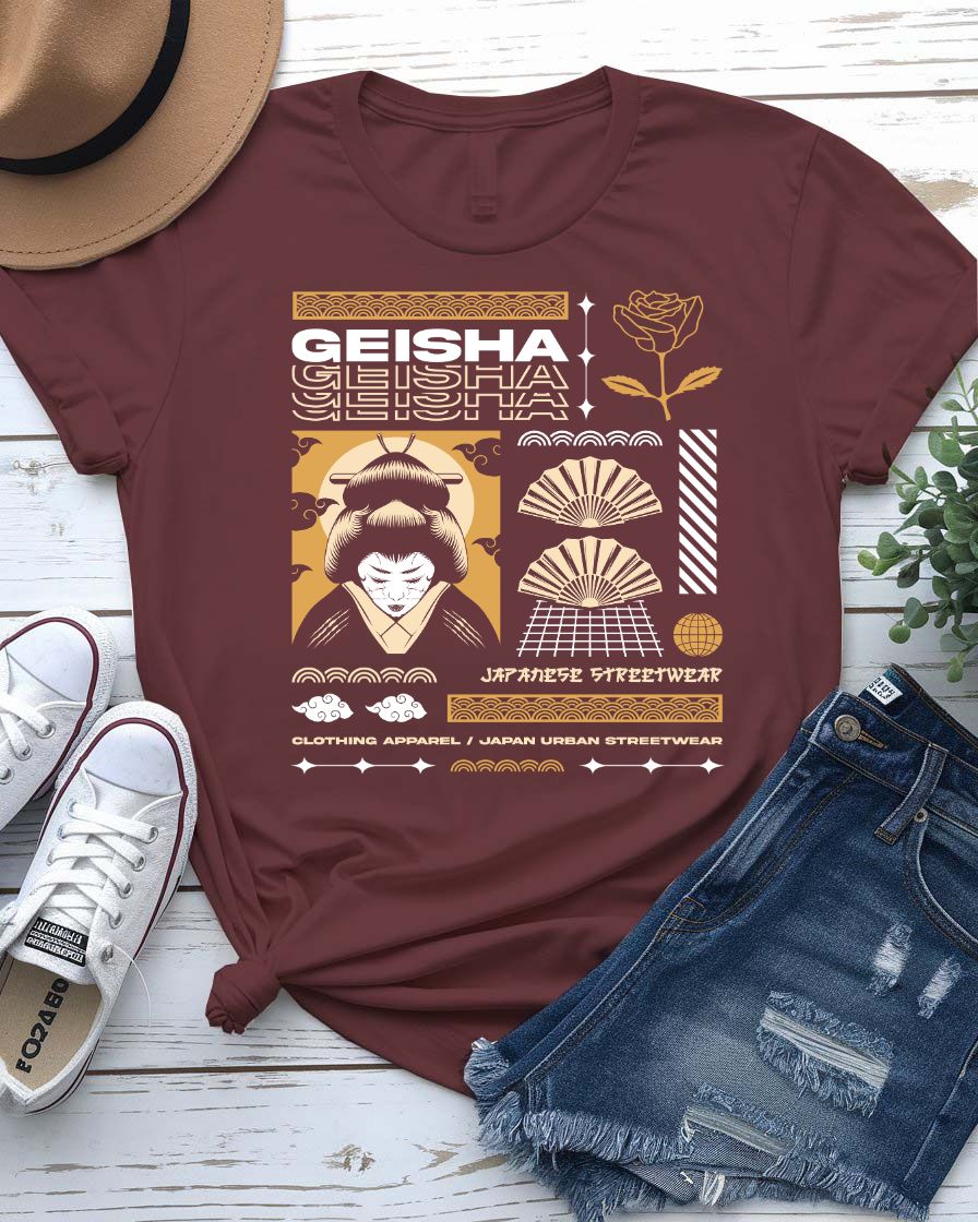 Geisha Japanese Streetwear Tee — Geisha Graphic T-Shirt