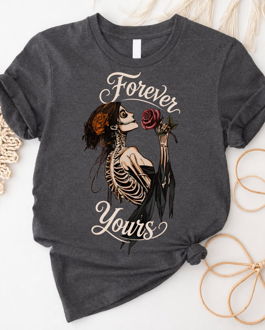 Forever Yours Skeleton Tee — Gothic Romantic Skull Shirt