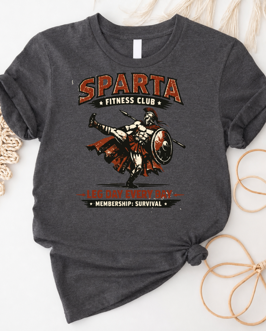 Sparta Fitness Club T-Shirt — "Leg Day Every Day" Gym Tee