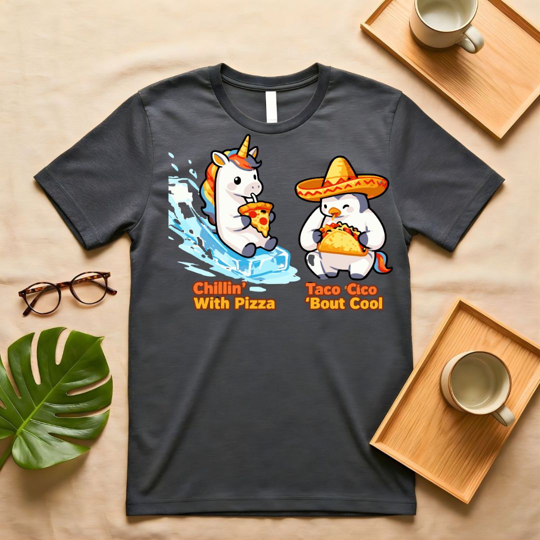 Chillin With Pizza T-Shirt — Casual Graphic Tee for Pizza Lovers