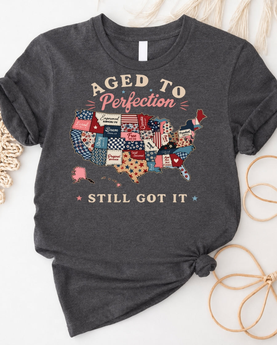 Aged to Be Perfect American Map Tee